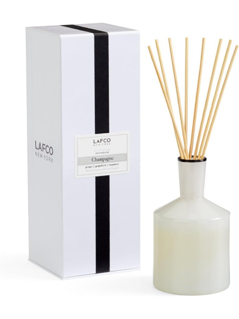 Champagne Reed Diffuser - 6 oz, Up to 3 Months Fragrance, Hand Blown Glass